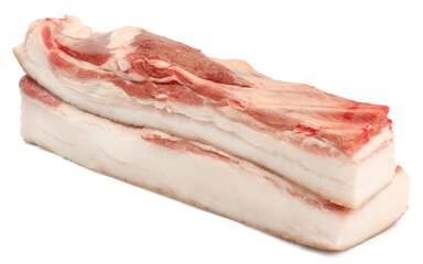 fresh lard on white background