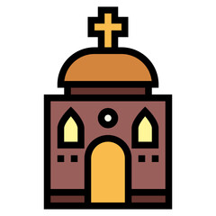 chapel filled outline icon style