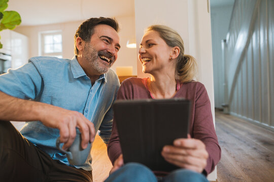 Happy Couple Enjoying At Home Office