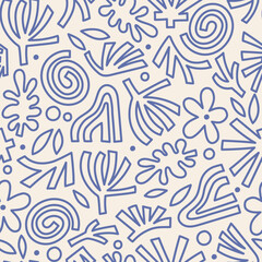 Abstract shapes vector seamless pattern