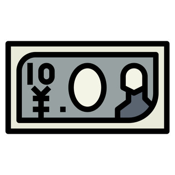 recommend clip art: yen filled outline icon style