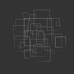 Abstract vector illustration with squares of different sizes. Linear illustration for decoration and design.