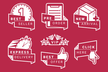 Marketplace stickers. 
Seven stickers set.