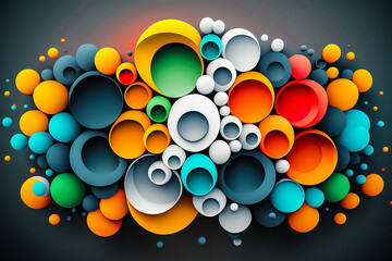 Arrière plan 3 d avec cercles colorés - Générative IA