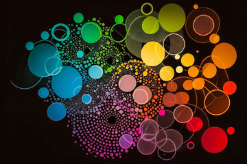 Arrière plan avec cercles colorés - Générative IA