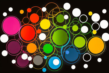 Arrière plan avec cercles colorés - Générative IA