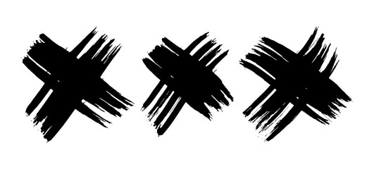 Black brush cross symbol