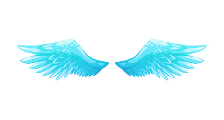 Cartoon angel wing, vector pair of wings