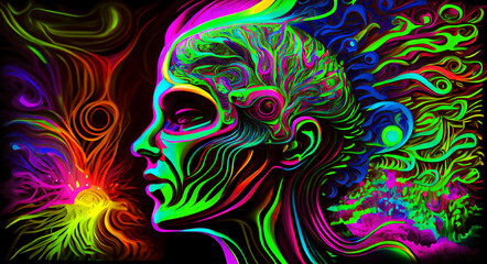 abstract colorful psychedelic art, generated ai