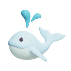 sea whale 3D Icon