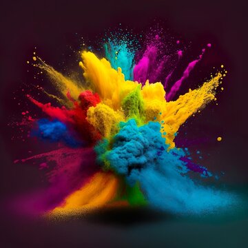 Happy holi splash vibrant colorful background