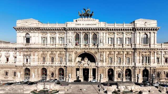 La suprema Corte di Cassazione. Italia.
Vista aerea del tribunale nel centro di Roma. 