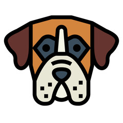 Boxer filled outline icon style
