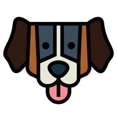 Saint Bernard filled outline icon style