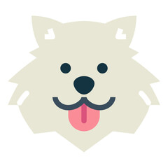 Samoyed flat icon style