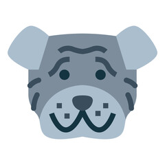 Shar Pei flat icon style