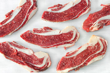 Fresh brisket beef isolate on white background.