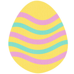 Easter Egg Yellow and Wavy Lines Paper Texture