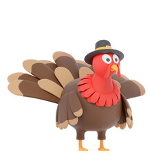 brown feathered turkey 3D Icon