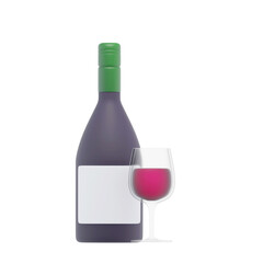 red wine 3D Icon