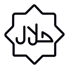 Obraz premium halal glyph icon