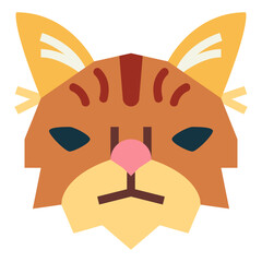 Norwegian Forest Cat flat icon style