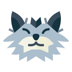 Selkirk Rex Cat flat icon style