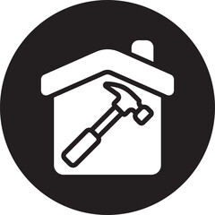 house repair glyph icon
