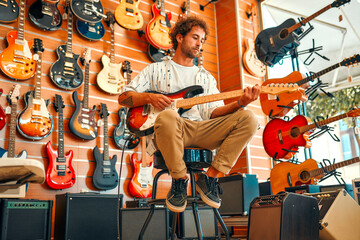 In a musical instrument store