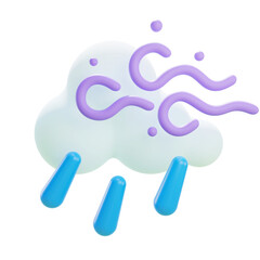 rainy with high wind intensity 3D Icon