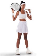 A fit tennis player or sports athlete training for a game. Motivation, fitness and a focus on...