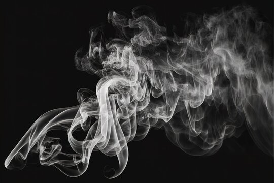 Abstract white smoke isolated on black background for your logo wallpaper or web banner