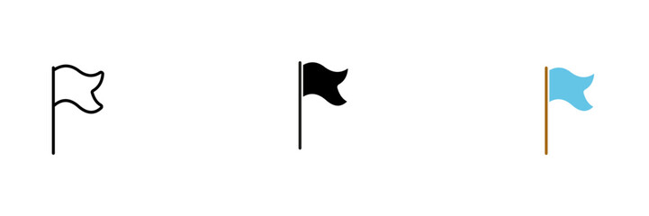 Flag icon. Sports, tournament, athletics, flags of states and organizations, banner. Vector set icon in line, black and colorful styles isolated on white background
