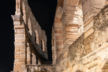 Close up of Roman amphitheater - Arena di Verona, Verona,  Italy