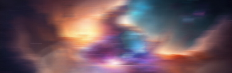 Dark colorful abstract background. Abstract blurred blue, mint, and purple background.