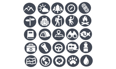 travel, Adventure and Camping Icons vector design 