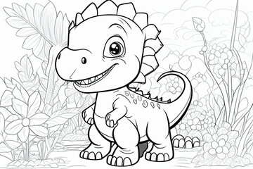 Dinosaurier als Ausmalbild für Kinder - Generative Ai