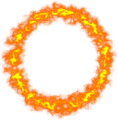 fiery abstract circle frame