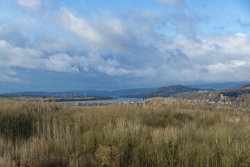 Obraz premium The Danube on a sunny day near Melk in Austria