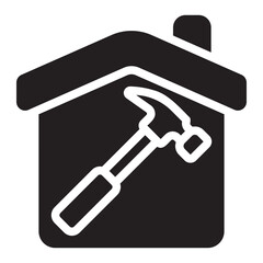 house repair glyph icon