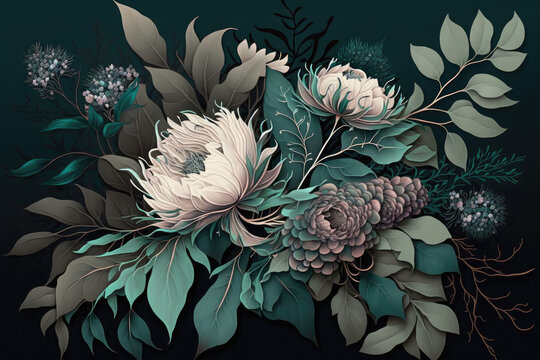 Moody Floral Illustration