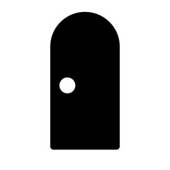 Rounded door silhouette icon. Vector.