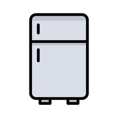 Flat design refrigerator icon. Home appliance. Fridge. Vector.