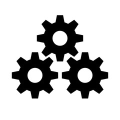 Gear silhouette icon. Systems configuration and settings. Vectors.