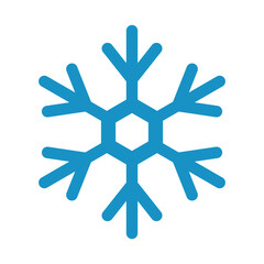Blue snowflake icon. Ice crystal. Symbol of winter and cold. Vector.