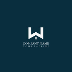 Letter W home logo Design Modern Monogram Icon