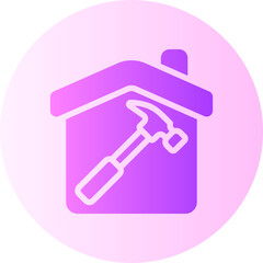 house repair gradient icon