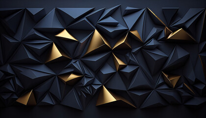 Modern black and dark navy blue abstract 3d background. Generative AI