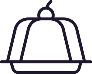 Cake concept. Modern outline high quality illustration for banners, flyers and web sites. Editable stroke in trendy flat style. Line icon of cake