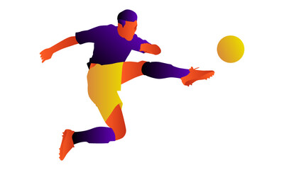 Illustration of football soccer player in action